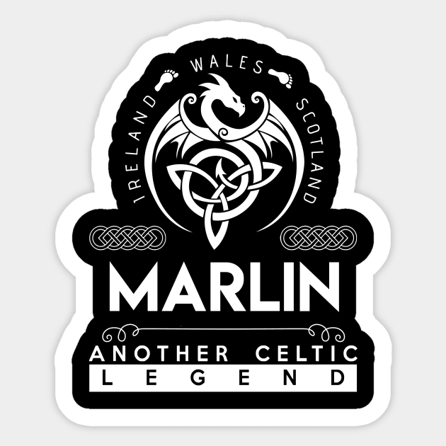 Marlin Name T Shirt - Another Celtic Legend Marlin Dragon Gift Item Sticker by harpermargy8920